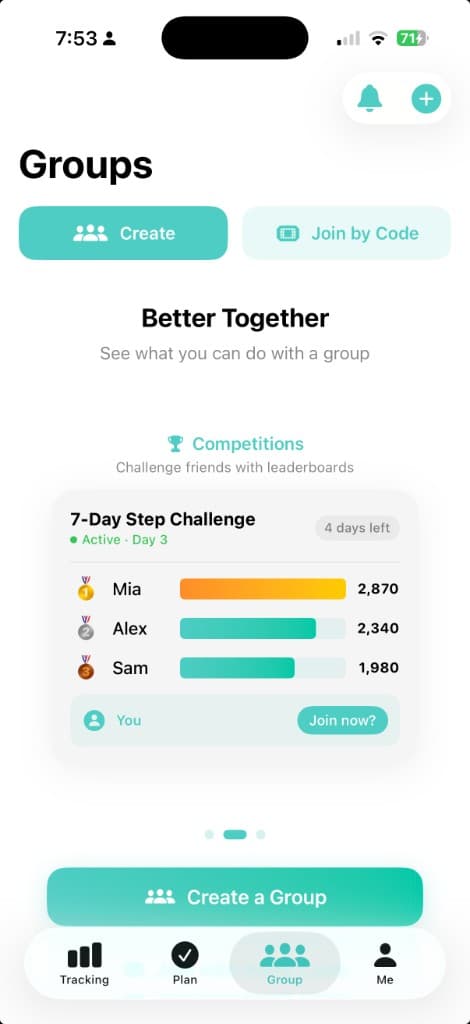 Groups and competitions